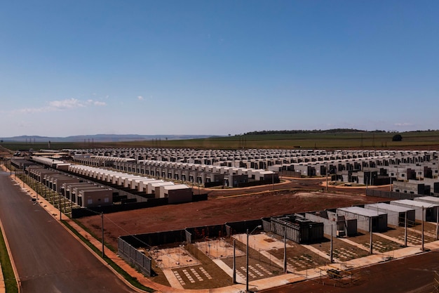 Vue aérienne d'un projet de logements maisons populaires dans l'État de Sao Paulo Brésil