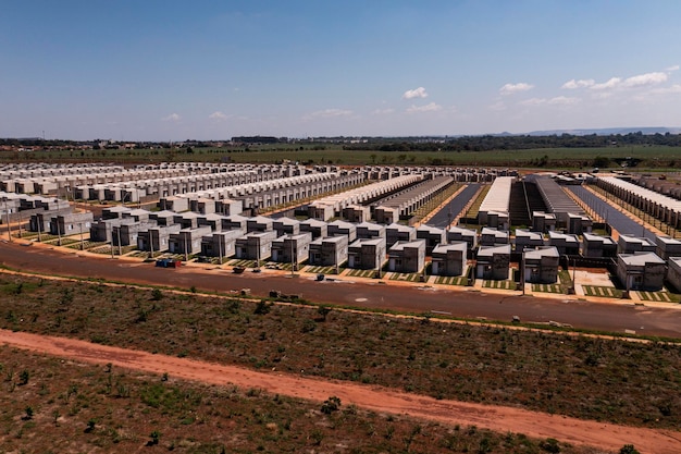 Vue aérienne d'un projet de logements maisons populaires dans l'État de Sao Paulo Brésil