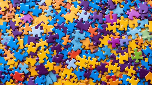 Une vue aérienne d'un puzzle coloré