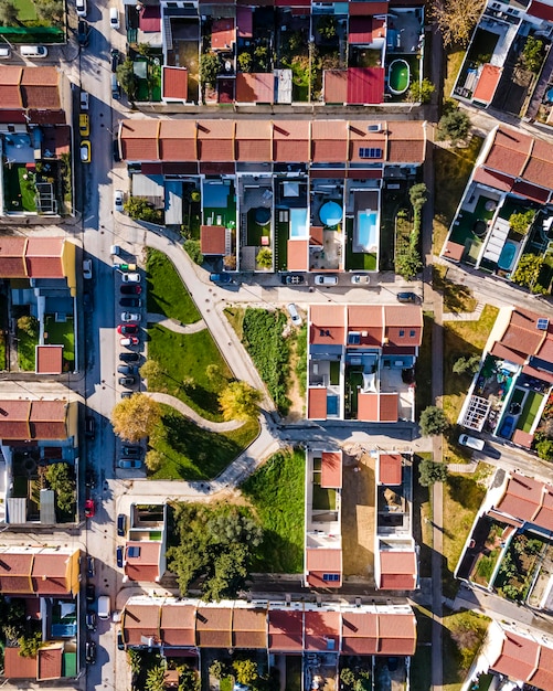 Photo vue aérienne d'un quartier résidentiel moderne à lisbonne, au portugal