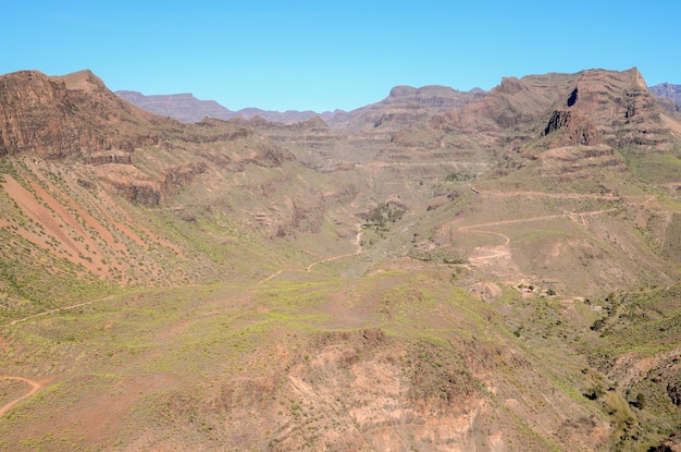 Vue aérienne d'une route du désert