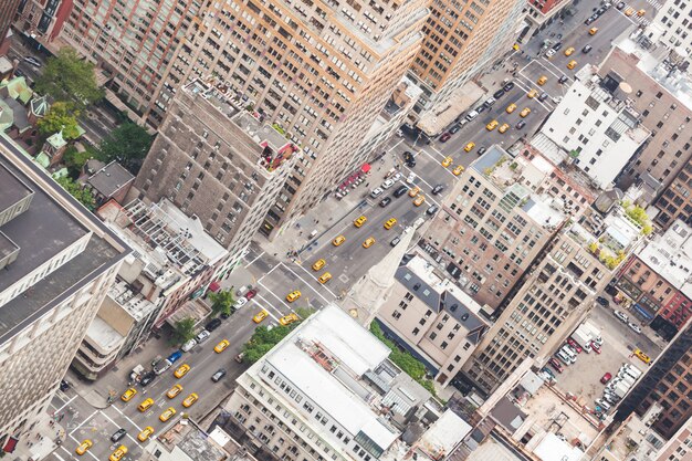 Vue aérienne de la rue de la ville de New York