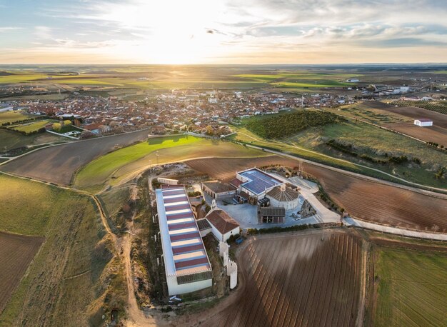 Vue aérienne de Rueda à Valladolid