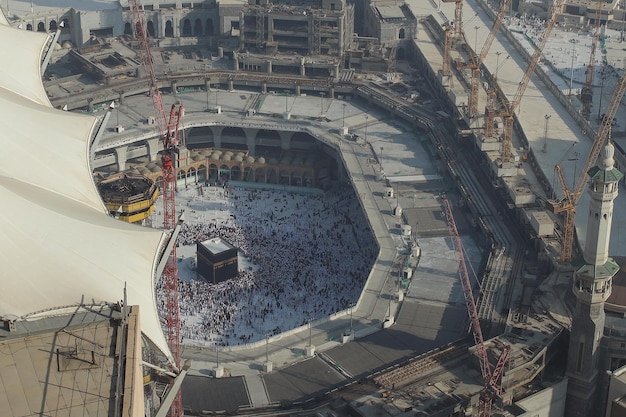 Photo vue aérienne de la sainte kaaba à la mecque