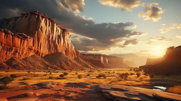 Vue aérienne de Sandstone Butte dans le désert de l'Utah