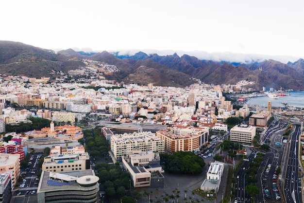 Vue aérienne de Santa Cruz de Tenerife.