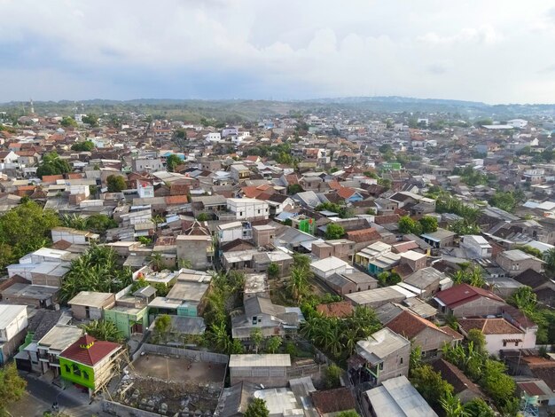 Vue aérienne de la scène de la ville rurale à Semarang Indonésie