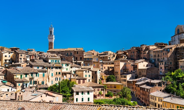 Vue aérienne de Sienne. en Toscane, Italie