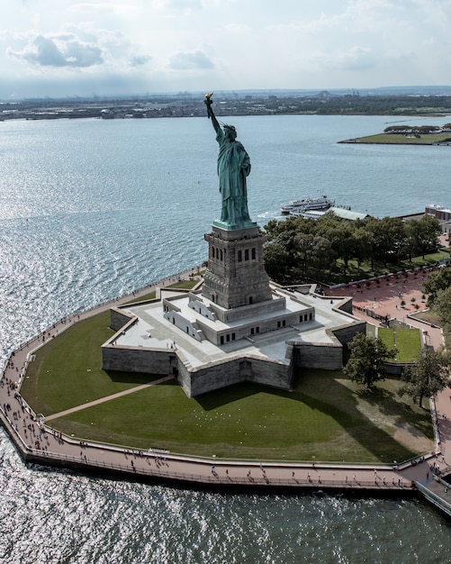 Vue aérienne de la Statue de la Liberté, New York City, États-Unis