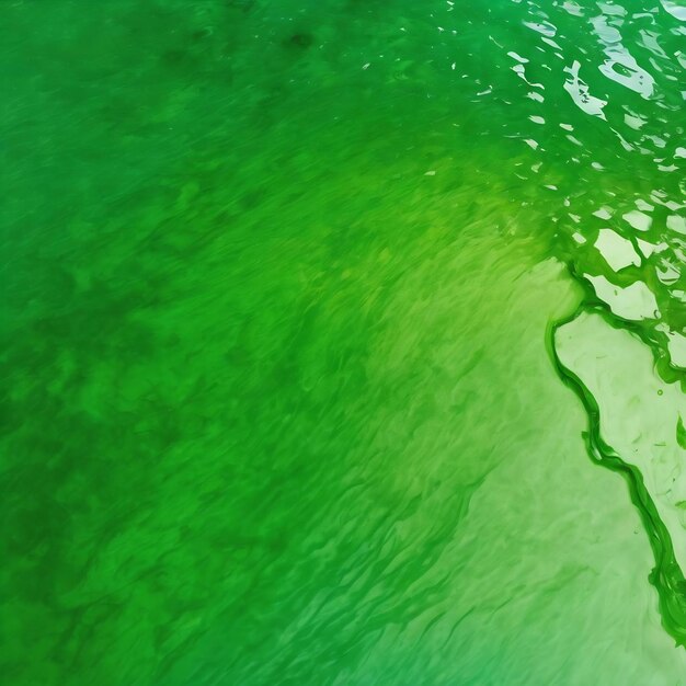 Photo vue aérienne d'une tache d'eau verte