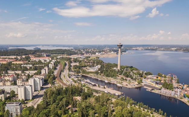 Vue aérienne de Tampere, l'une des plus grandes villes de Finlande