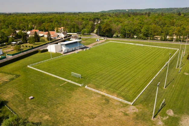 Vue aérienne d'un terrain de football