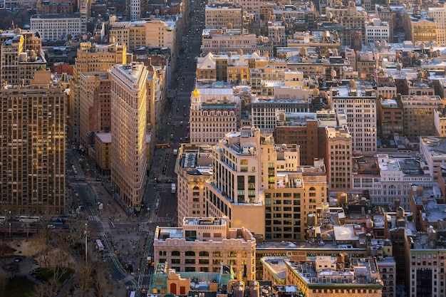 Vue aérienne des toits de Manhattan, New York City aux États-Unis