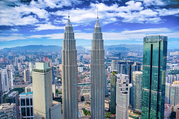 Vue aérienne des toits de la ville de Kuala Lumpur