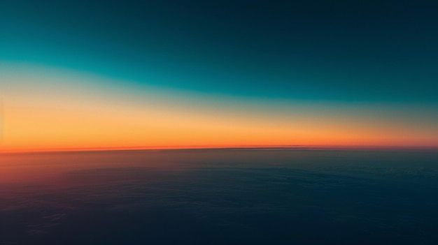 Vue aérienne de la transition du gradient du coucher de soleil