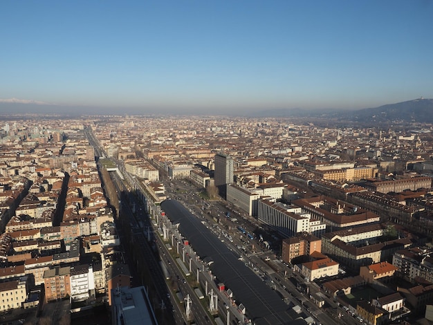 Vue aérienne de Turin