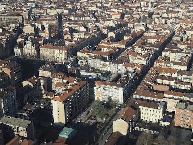 Vue aérienne de Turin