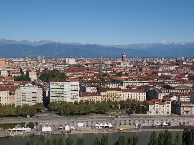 Vue aérienne de Turin