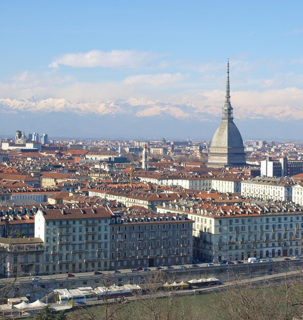 Vue aérienne de Turin