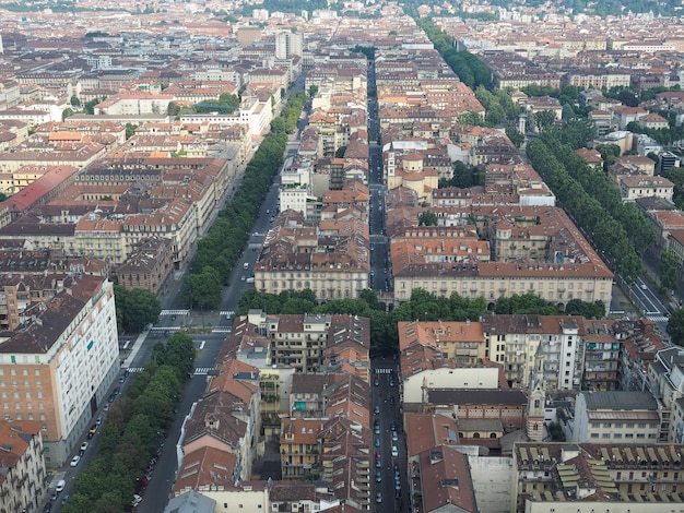 Vue aérienne de Turin