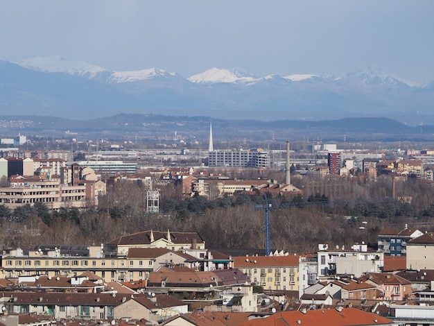 Vue aérienne de Turin