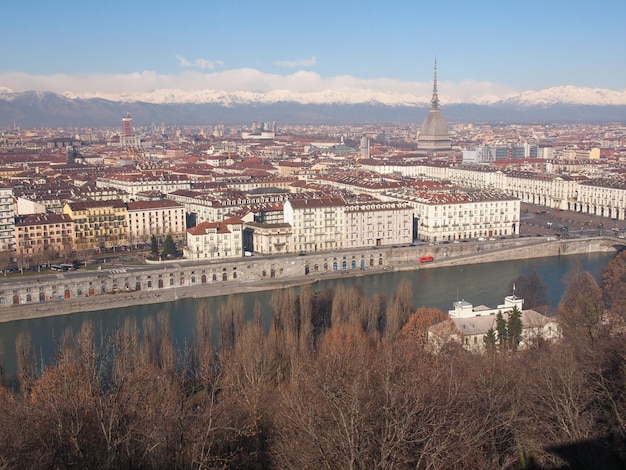 Vue aérienne de Turin