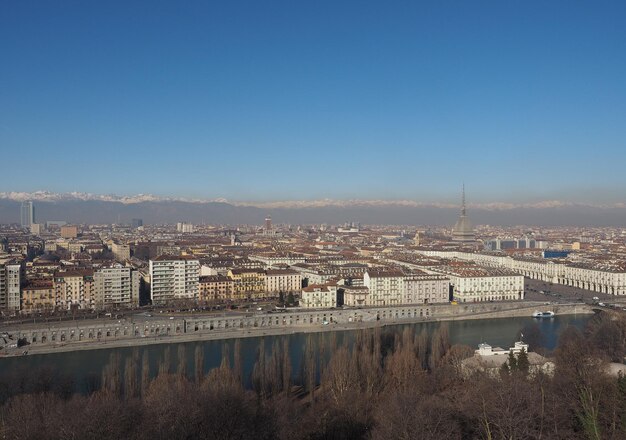 Vue aérienne de Turin