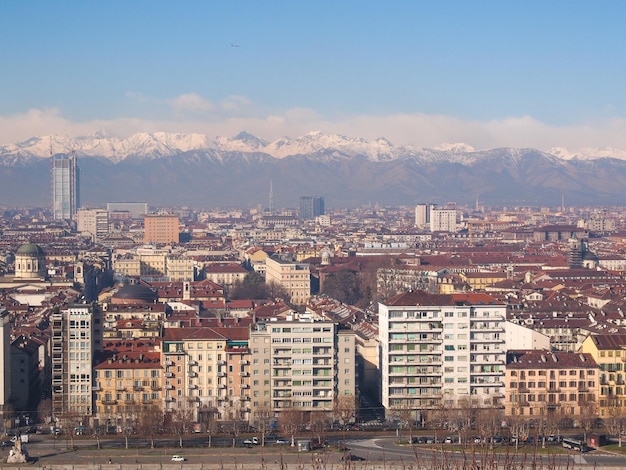 Vue aérienne de Turin