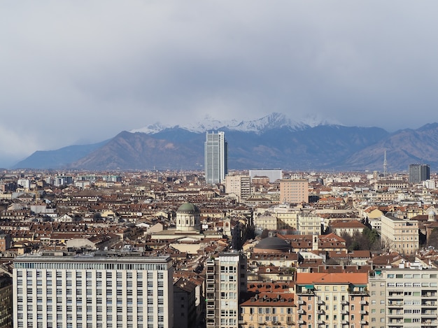 Vue aérienne de Turin