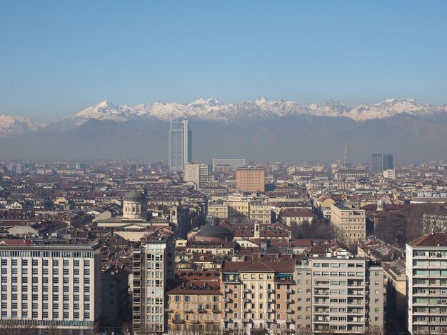 Vue aérienne de Turin