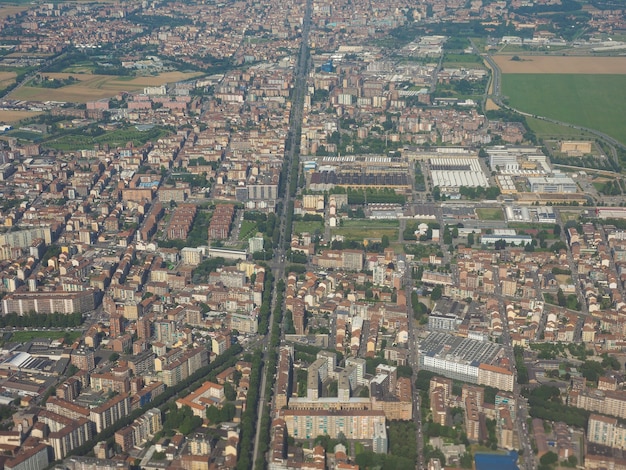 Vue aérienne de Turin