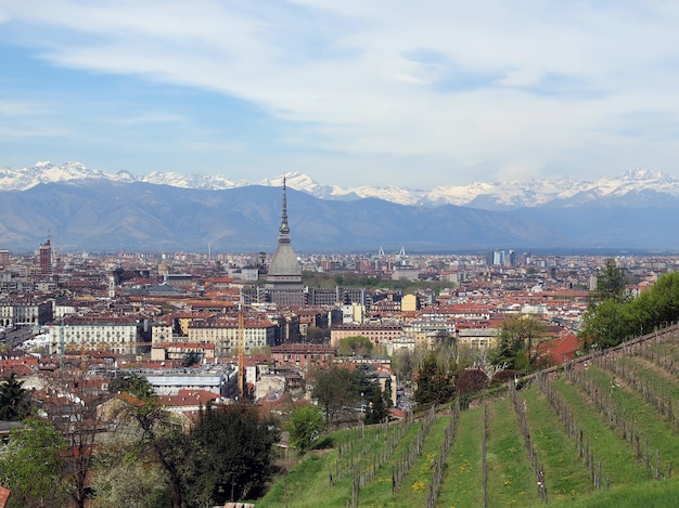 Vue aérienne de Turin