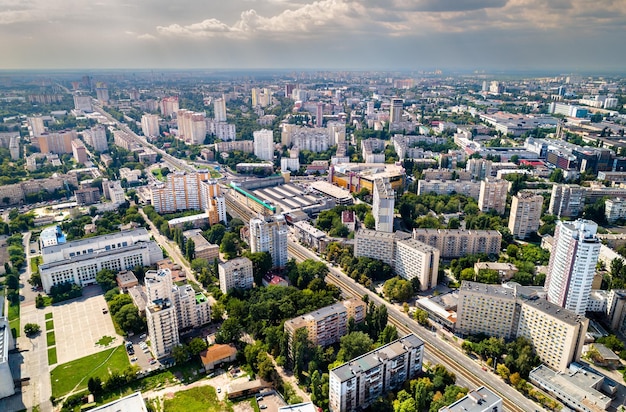 Vue aérienne de l'université technique d'ukraine à kiev