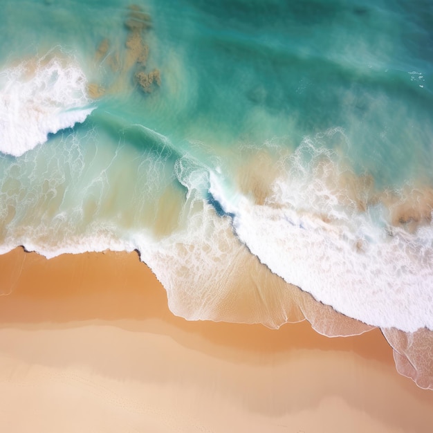 vue aérienne des vagues sur la plage