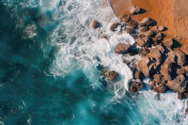 vue aérienne des vagues