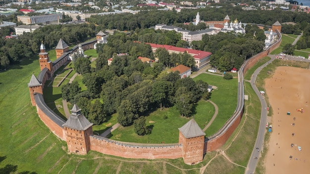 Vue aérienne de Velikiy Novgorod Kremlin en Russie