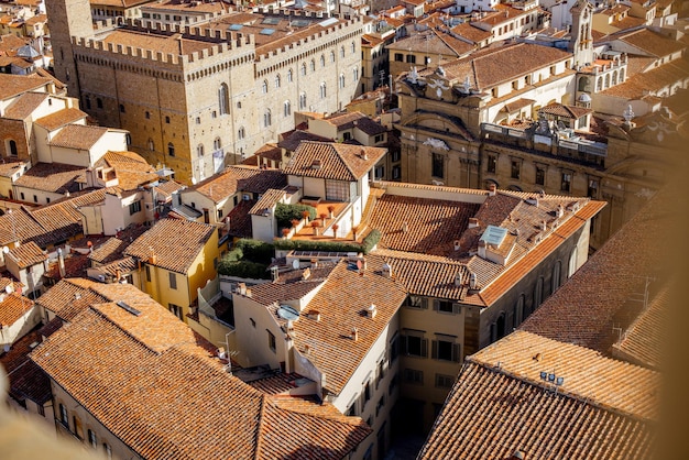 Vue aérienne sur la vieille ville de florence city