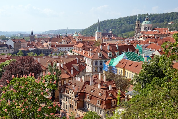 Vue aérienne de la vieille ville de Prague, République tchèque.