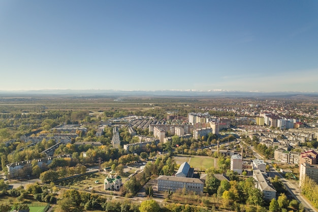 Vue aérienne d'un village