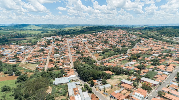 Vue aérienne de la ville d'Arceburgo, Minas Gerais / Brésil.