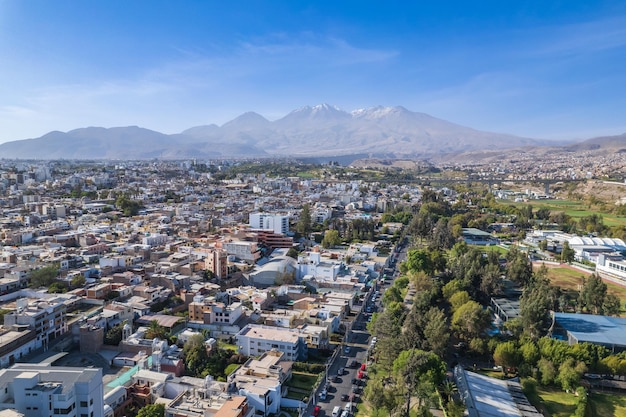 Vue aérienne de la ville d'Arequipa