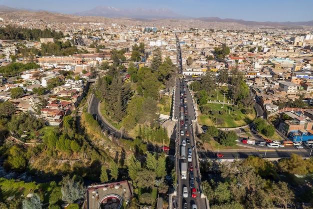 Vue aérienne de la ville d'Arequipa