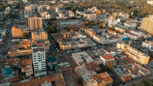 Photo vue aérienne de la ville d'arusha, en tanzanie