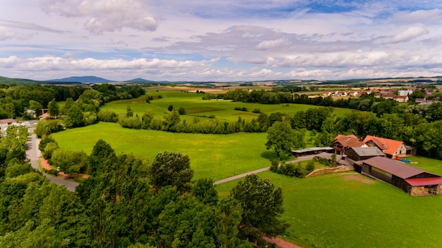 Vue aérienne de la ville de Bad Rodach en Bavière. Allemagne.