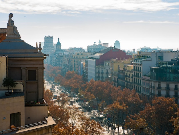 Photo vue aérienne de la ville de barcelone