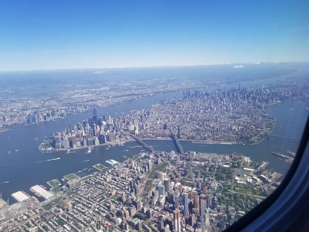 Photo vue aérienne de la ville et des bâtiments contre le ciel