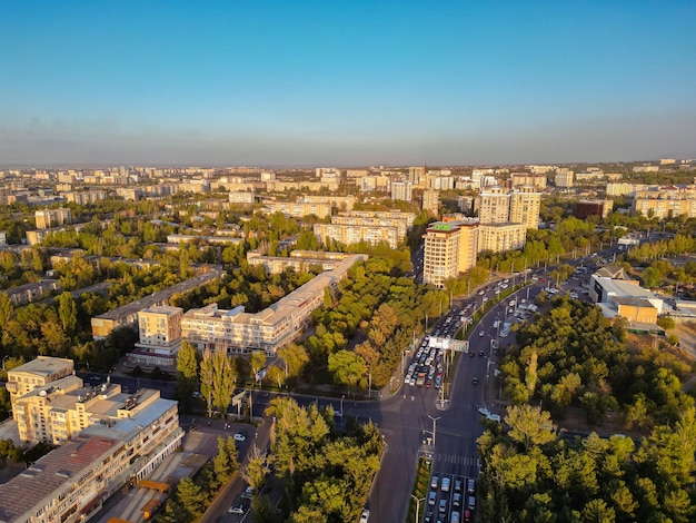 Vue aérienne de la ville de Bichkek au Kirghizistan