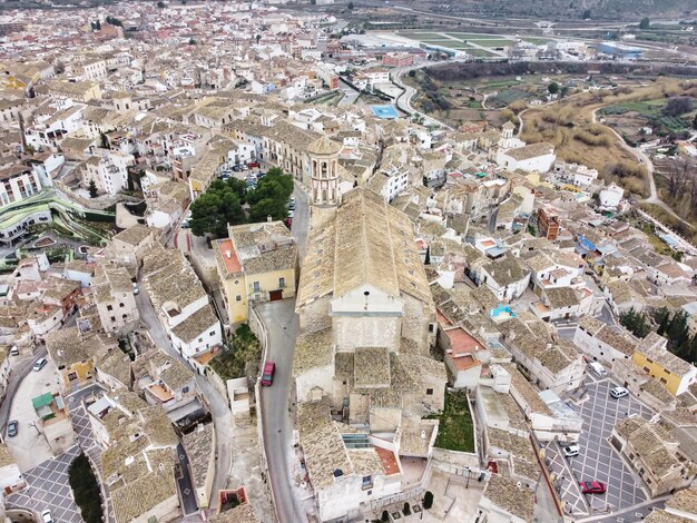 vue aérienne de la ville de cehegin murcie espagne