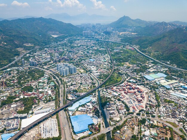 Vue aérienne de la ville de Hong Kong