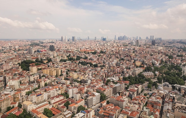 Vue aérienne de la ville d'Istanbul. Gratte-ciel sur fond